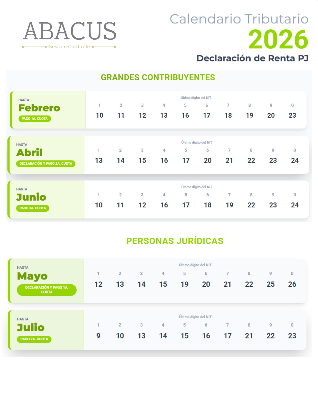 Calendario Tributario 2026: fechas clave para tu empresa